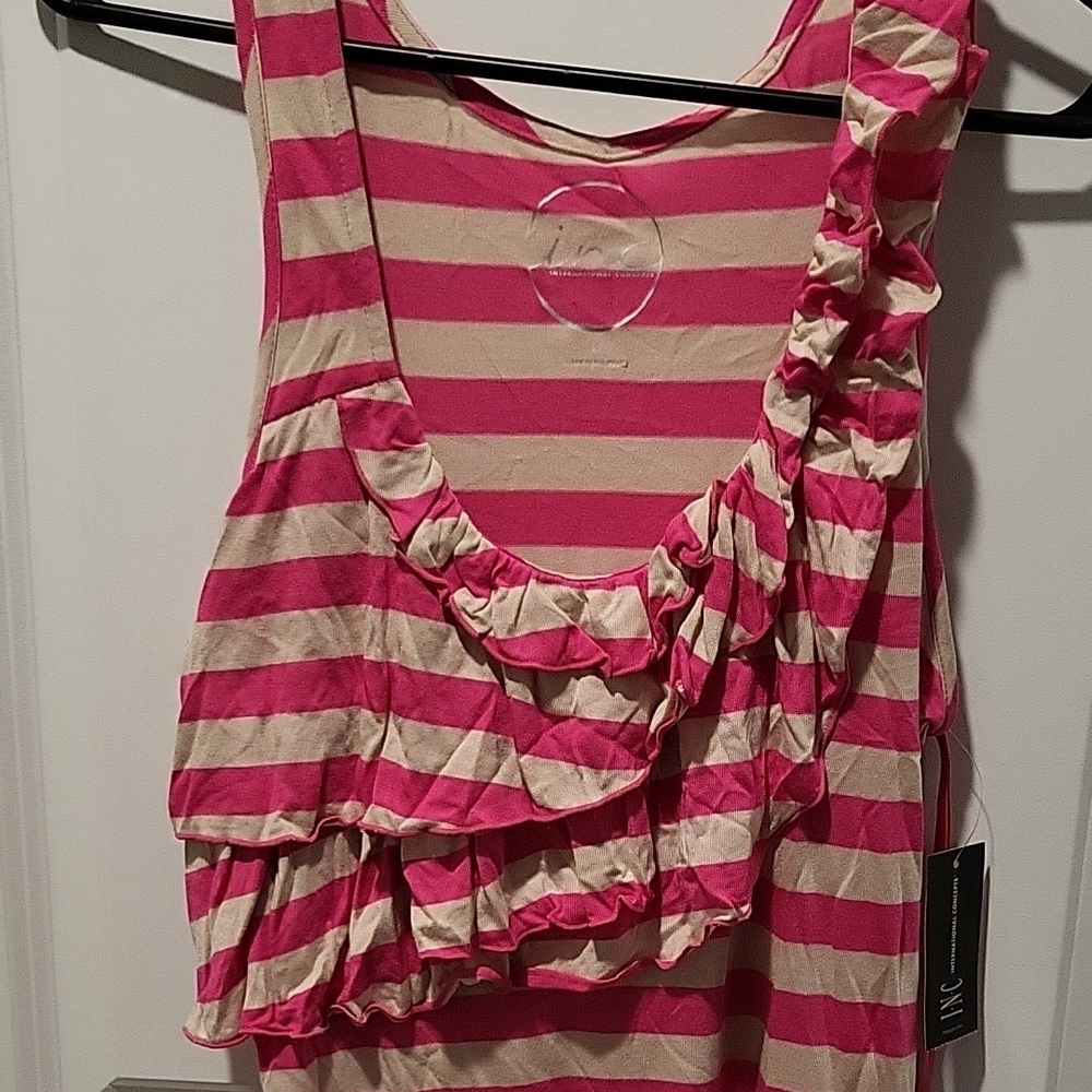 INC International Concepts Pink and Cream Striped Dress - Picture 4 of 4